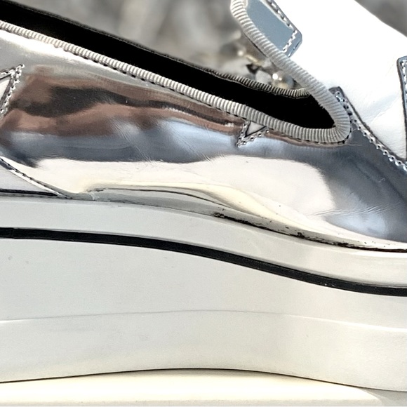 Stella McCartney Binx Metallic Star Platform Loafer Sneaker Indium/White Sz 5.5 - Picture 9 of 9
